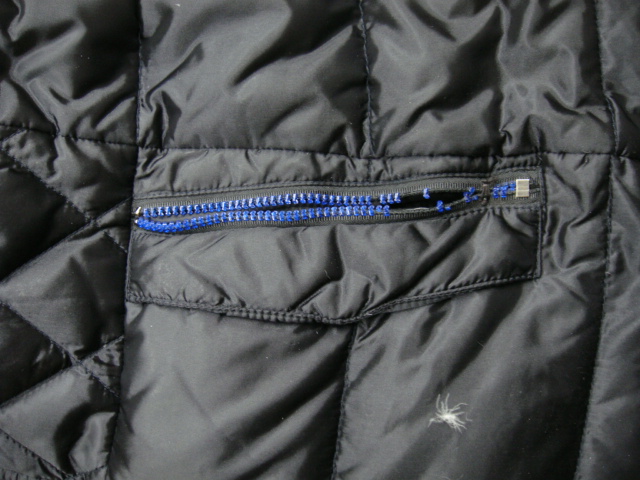 ダウンジャケットポケットのファスナー交換（洋服の修理/寸法直し）